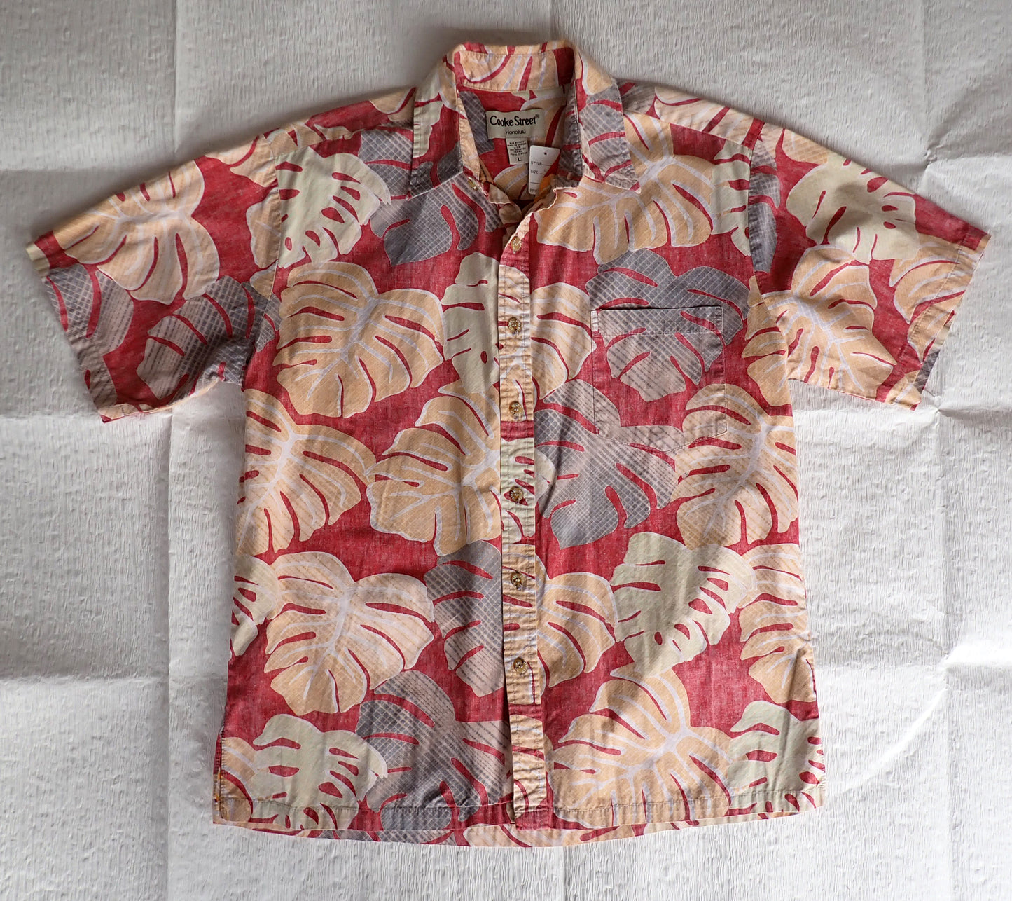 [USED] アロハシャツ サイズL レッド/オレンジ ユニセックス aloha/A2025111106