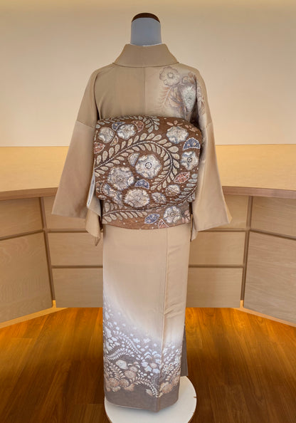 訪問着と袋帯と帯締め・帯揚げセット【正絹】（Used)　優美な辻ヶ花絞りkimono/K20260127　