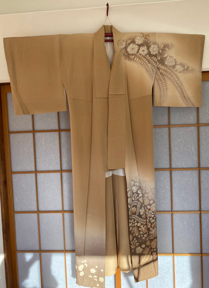 訪問着と袋帯と帯締め・帯揚げセット【正絹】（Used)　優美な辻ヶ花絞りkimono/K20260127　