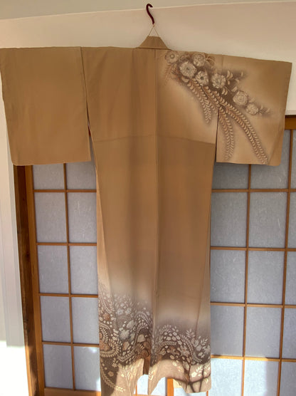 訪問着と袋帯と帯締め・帯揚げセット【正絹】（Used)　優美な辻ヶ花絞りkimono/K20260127　