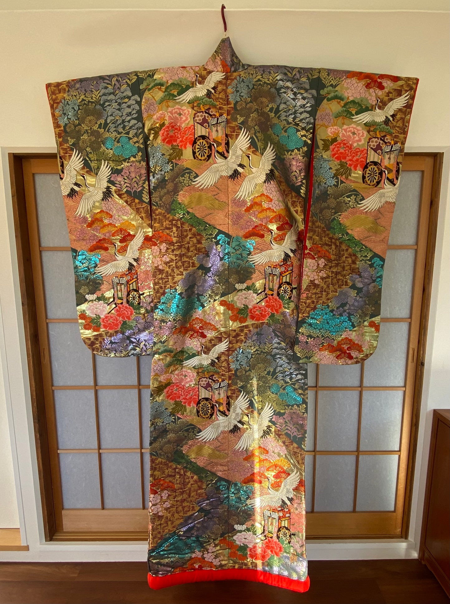 [USED]色打掛（御所車と四季の花）kimono/K20260126