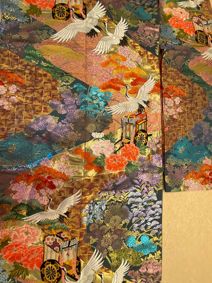 [USED]色打掛（御所車と四季の花）kimono/K20260126