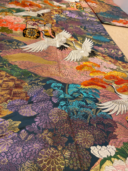 [USED]色打掛（御所車と四季の花）kimono/K20260126