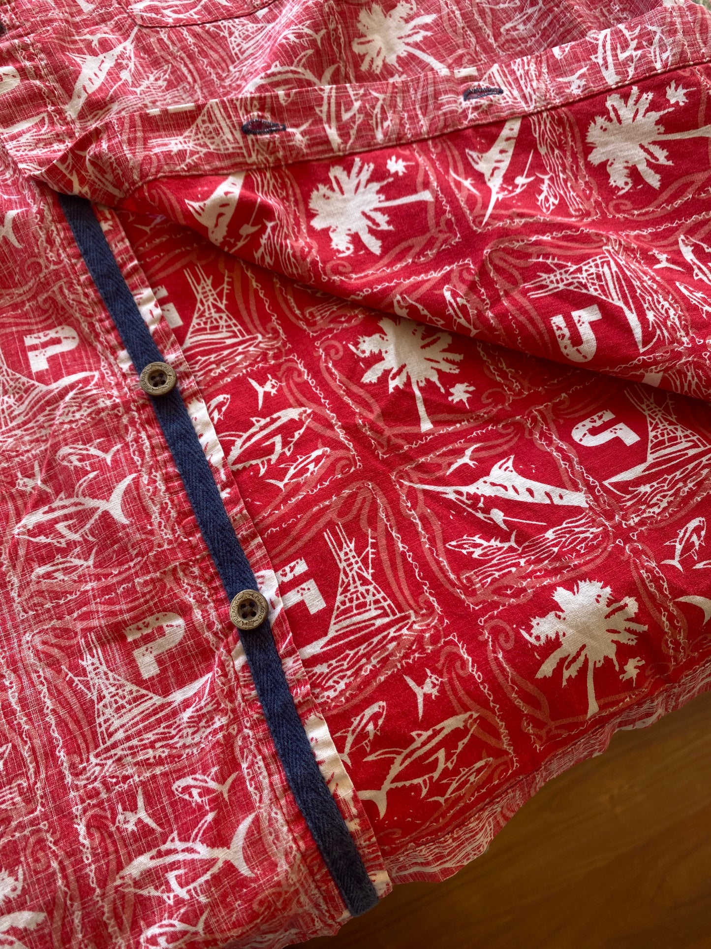 【USED】アロハシャツ サイズM/ レッド　ユニセックス aloha/A20260128