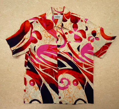 アロハシャツ サイズL レッド/ピンク/オレンジ/ブラック/ベージュ ユニセックス　alaha /A20260201