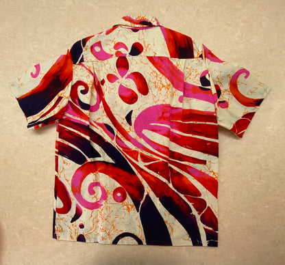 アロハシャツ サイズL レッド/ピンク/オレンジ/ブラック/ベージュ ユニセックス　alaha /A20260201